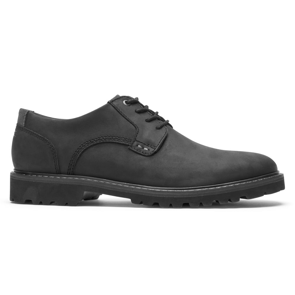 Scarpe Oxford Rockport Uomo - Xcs Plain Toe Waterproof - Nere - FSRXPJI-98